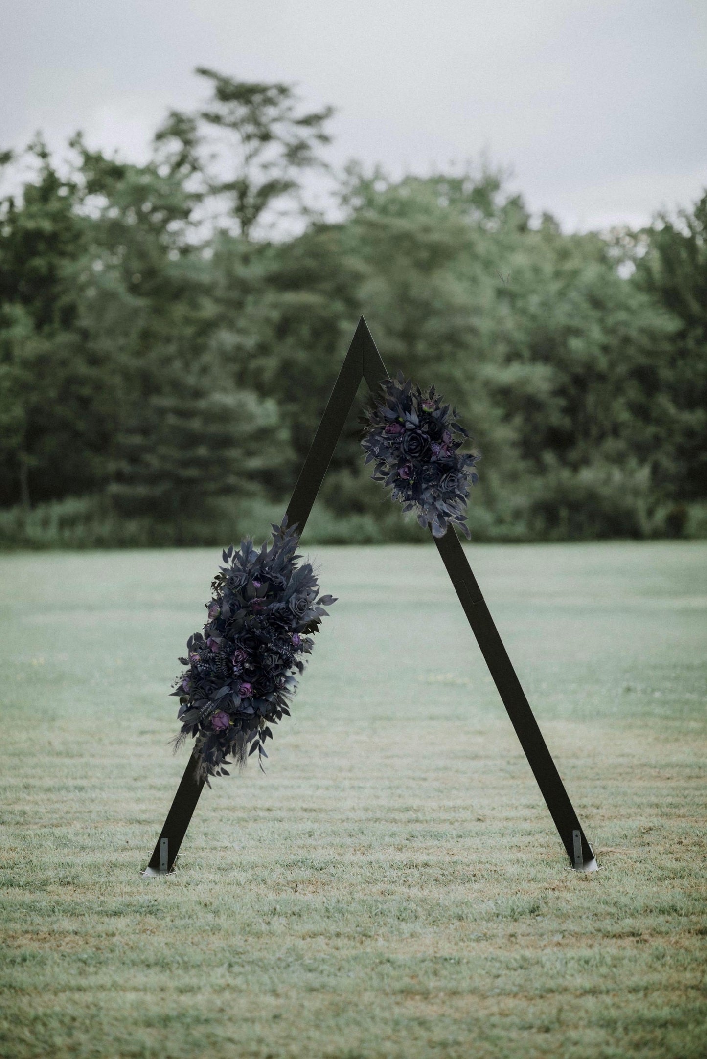 Black Plum Arch Arrangement Wedding Gothic Black Decor Arbor Arrangement Dark Purple Decor Swag Halloween Backdrop Plum Black Artificial