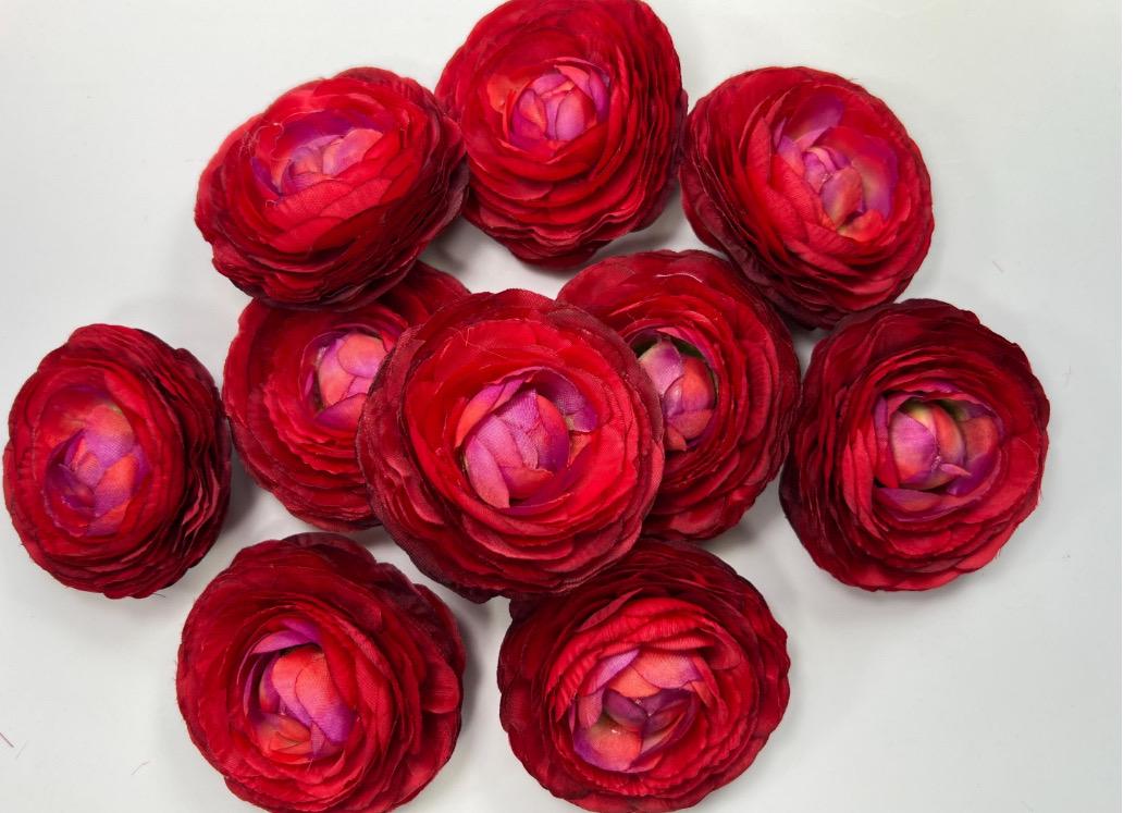 Coral Ranunculus Flower Heads Wedding Sunset Flowers Artificial DIY Craft Supplies Bouquet Flame Rununculus Heads Faux Decor Silk Flowers