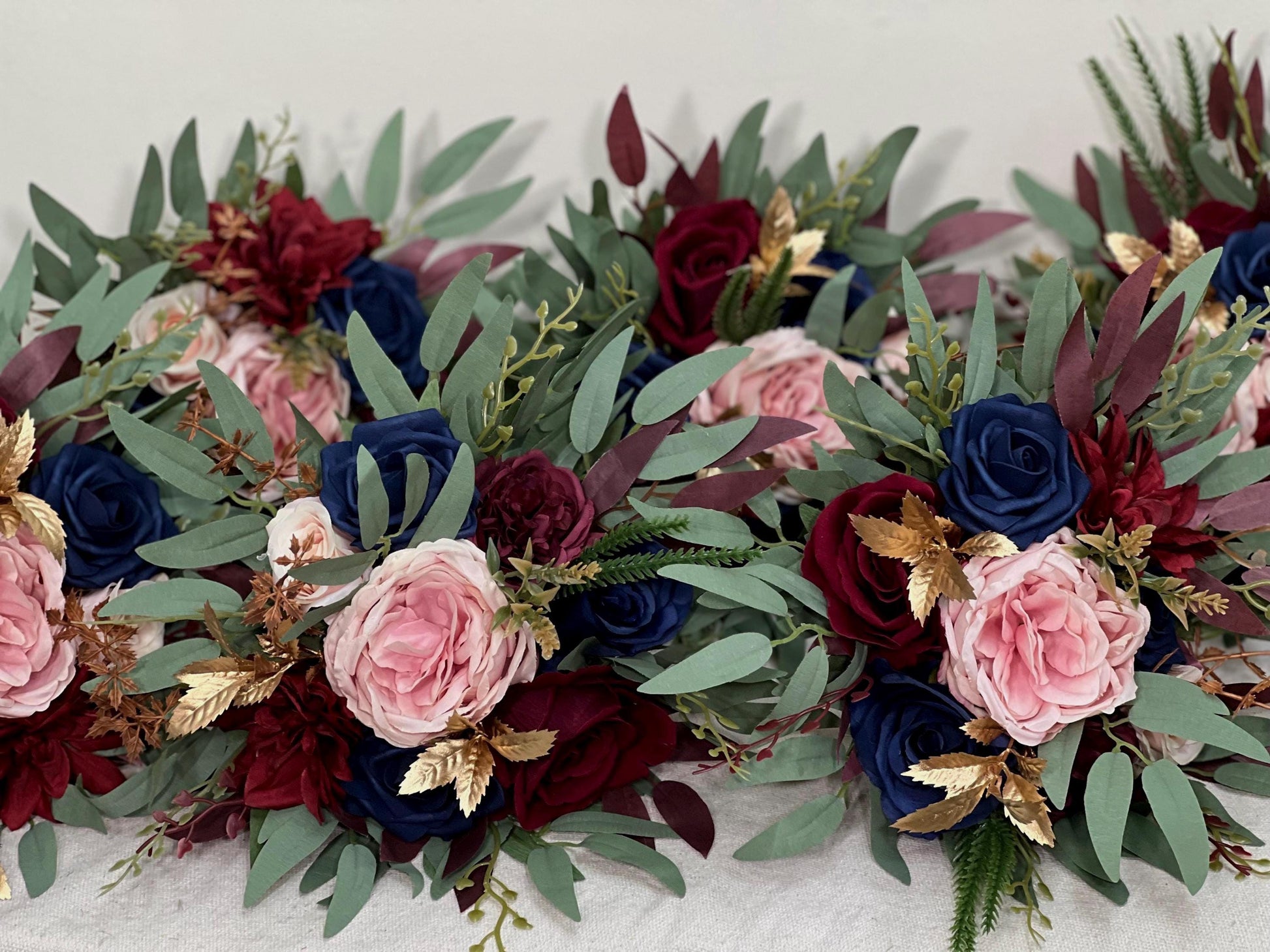 Burgundy Navy Blue Bouquet Wedding Bridal Bouquet Blush Navy Blue Burgundy Bouquet Bridesmaids Small Gold Bouquet Winter Artificial Flower