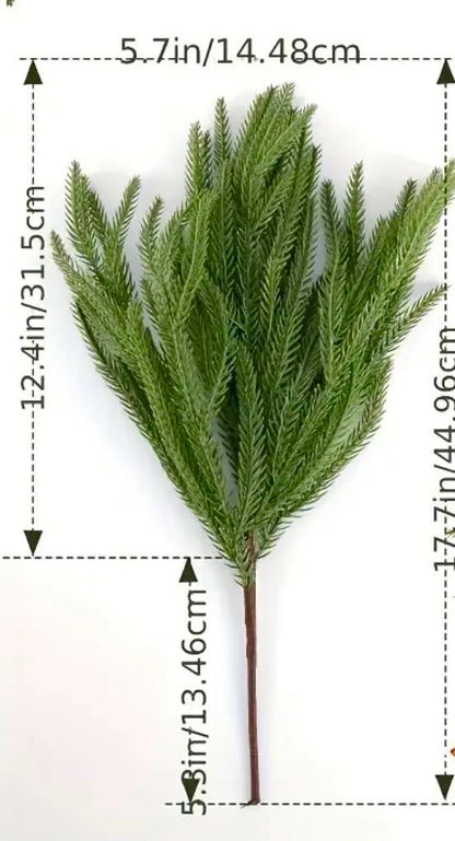 Christmas Branch Artificial Norfolk Pine DIY Craft Supplies Winter Decor Realistic Pine Branch Greenery Evergreen Cedar Fake Spray Pine