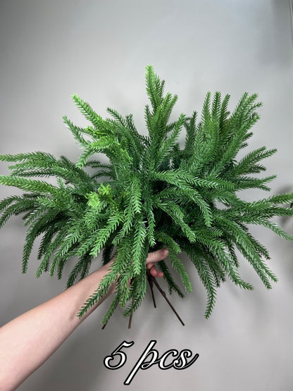 Christmas Branch Artificial Norfolk Pine DIY Craft Supplies Winter Decor Realistic Pine Branch Greenery Evergreen Cedar Fake Spray Pine