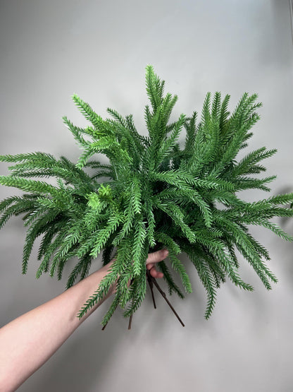 Christmas Branch Artificial Norfolk Pine DIY Craft Supplies Winter Decor Realistic Pine Branch Greenery Evergreen Cedar Fake Spray Pine