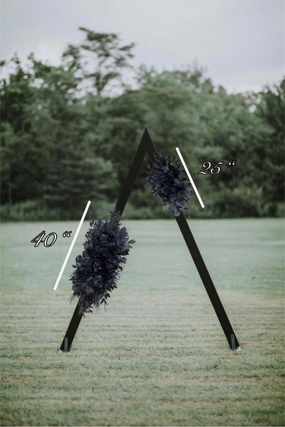 Black Arch Arrangement Wedding Gothic Black Plum Decor Arbor Arrangement Dark Purple Decor Swag Halloween Backdrop Black Artificial Flower