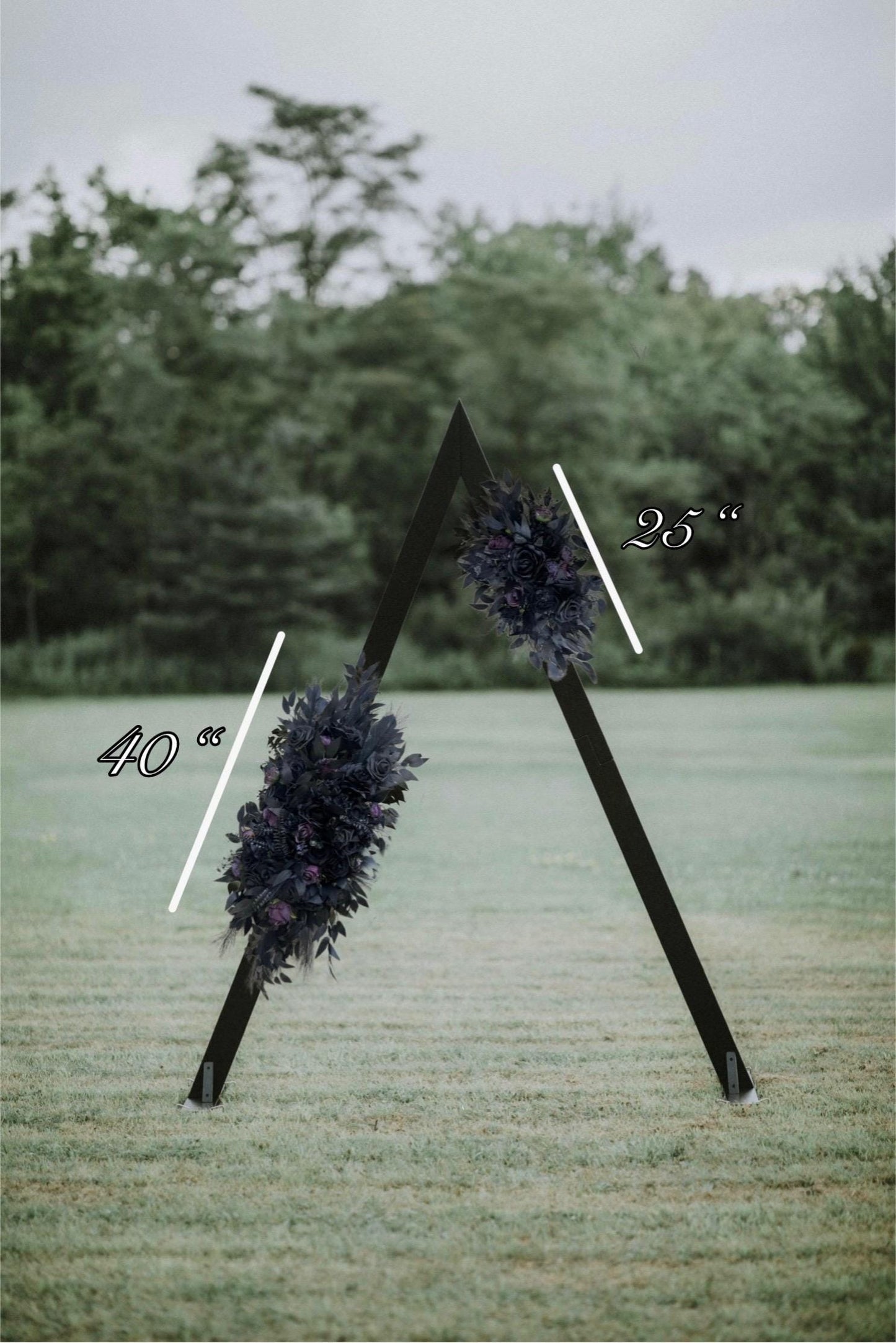 Black Plum Arch Arrangement Wedding Gothic Black Decor Arbor Arrangement Dark Purple Decor Swag Halloween Backdrop Plum Black Artificial