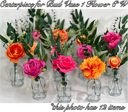 Fuchsia Orange Bouquet Bridal Wedding Hot Pink Burnt Orange Bouquet Bridesmaids Magenta Orange Tropical Bouquet Greenery Artificial Flower