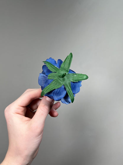 Navy Blue Rose 2.5” Small Artificial Dark Blue Flower Head Royal Blue DIY Bouquet Supplies Craft Wedding Midnight Blue Silk Flowers