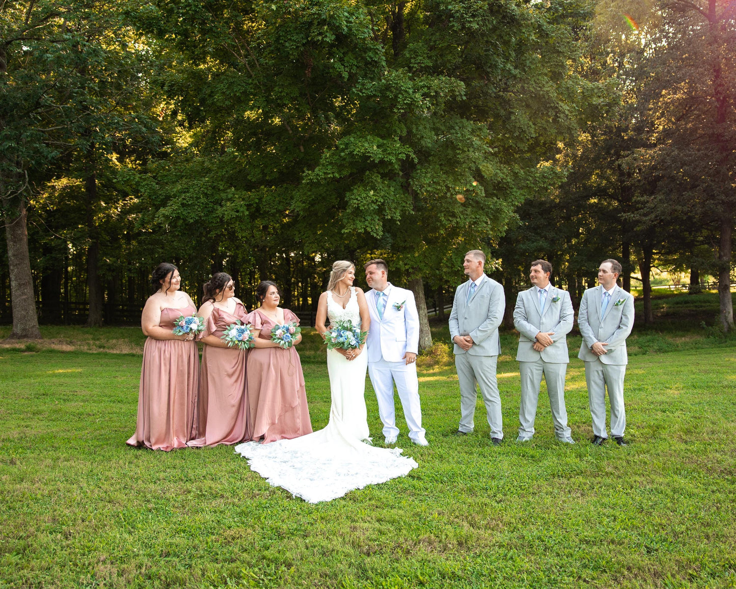 Dusty Blue Pink Bouquet Wedding Bridal Blue Pink Bouquet Dusty Blue Blush Pink Bouquet Bridesmaids Dusty Rose White Blue Bouquet Artificial