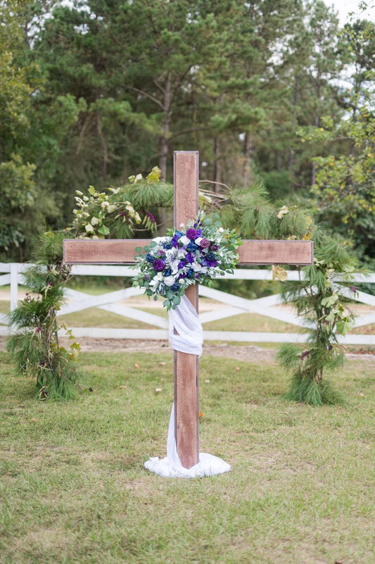 Purple White Navy Blue Arch Arrangement Wedding Deep Purple Royal Navy Blue Arbor Arrangement Ivory Eucalyptus Dark Blue Plum Artificial