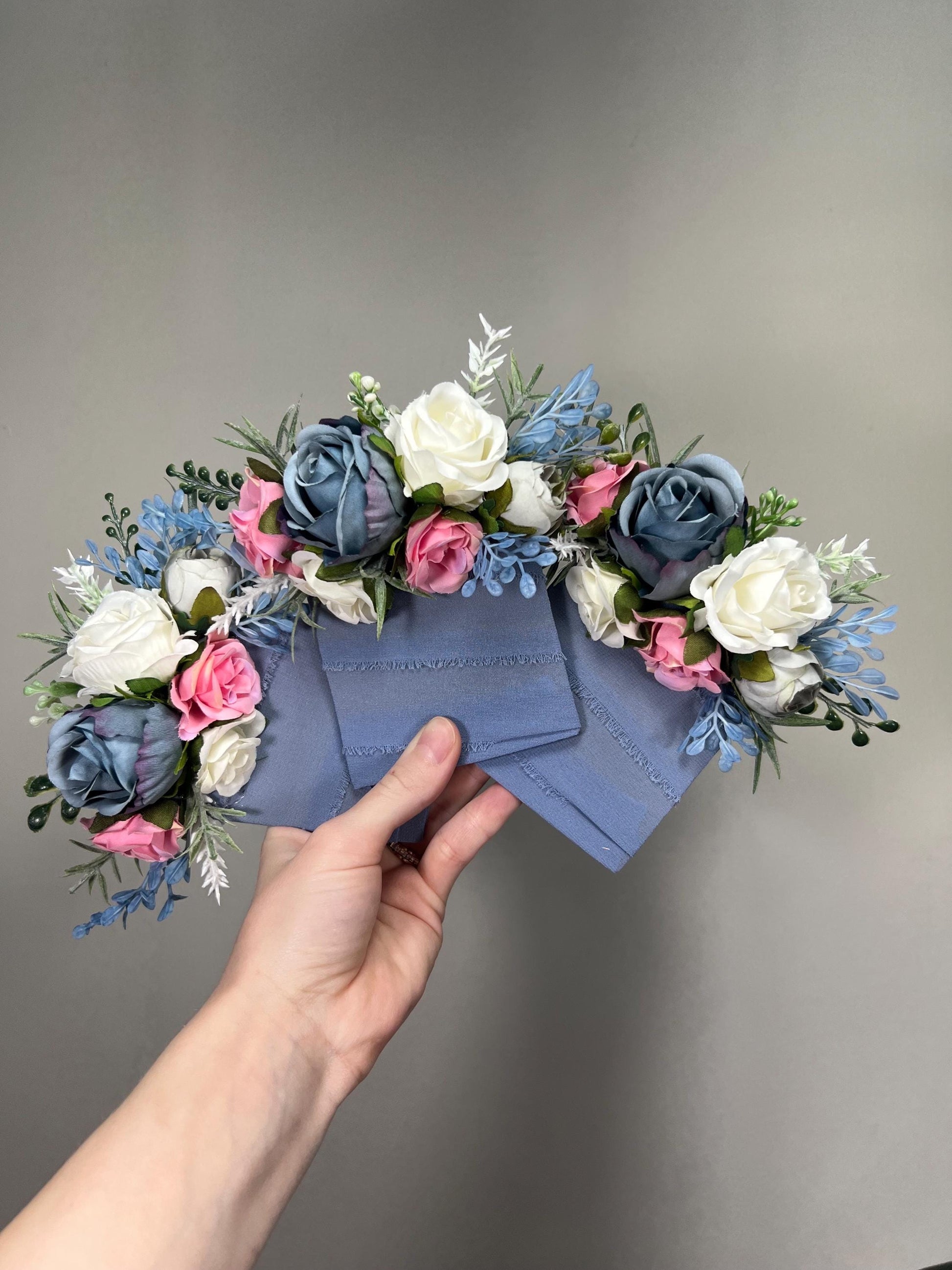 Dusty Blue Blush Pocket Boutonnière Wedding Blue Dusty Rose Pocket Boutonniere Groom Pink Groomsmen Square Boutonniere White Dusty Blue Pink