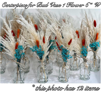 Bridesmaids Bouquet Teal Orange Wedding Boho Turquoise Terracotta Small Bouquet Petite Pampas Grass Rust Baby Breath White Ivory Teal Blue