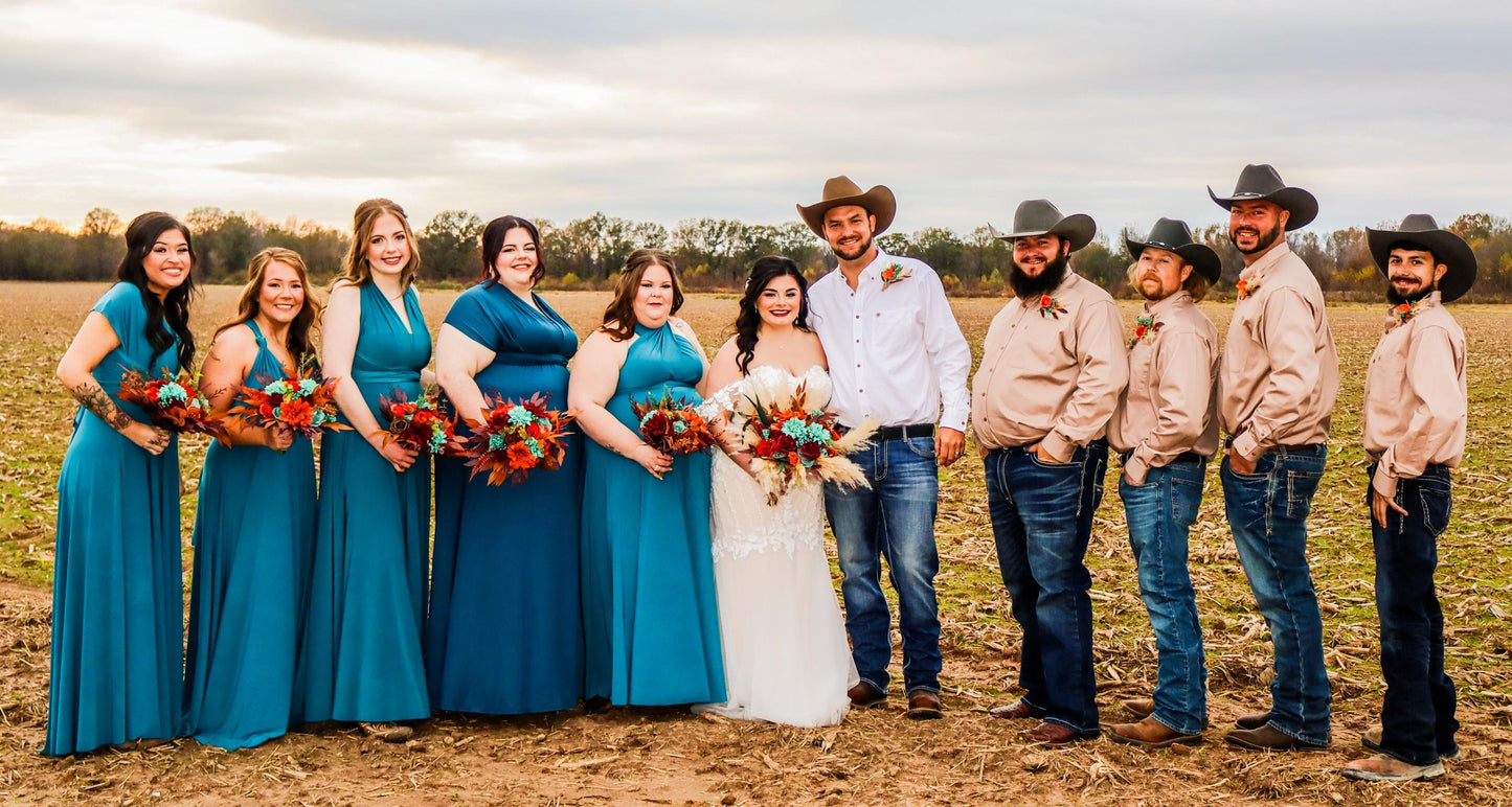Teal Orange Burgundy Bouquet Bridal Turquoise Terracotta Wine Red Bridesmaids Bouquet Burnt Orange Teal Blue Maroon Artificial Flower Reddit
