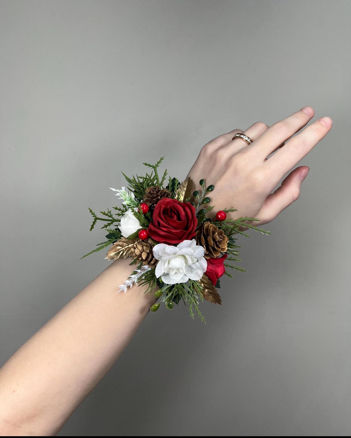 Flower Hair Comb Wedding White Christmas Head Piece Red Winter Hair Comb Bridal Wedding Hair Accessories Hair Comb Artificial Flower