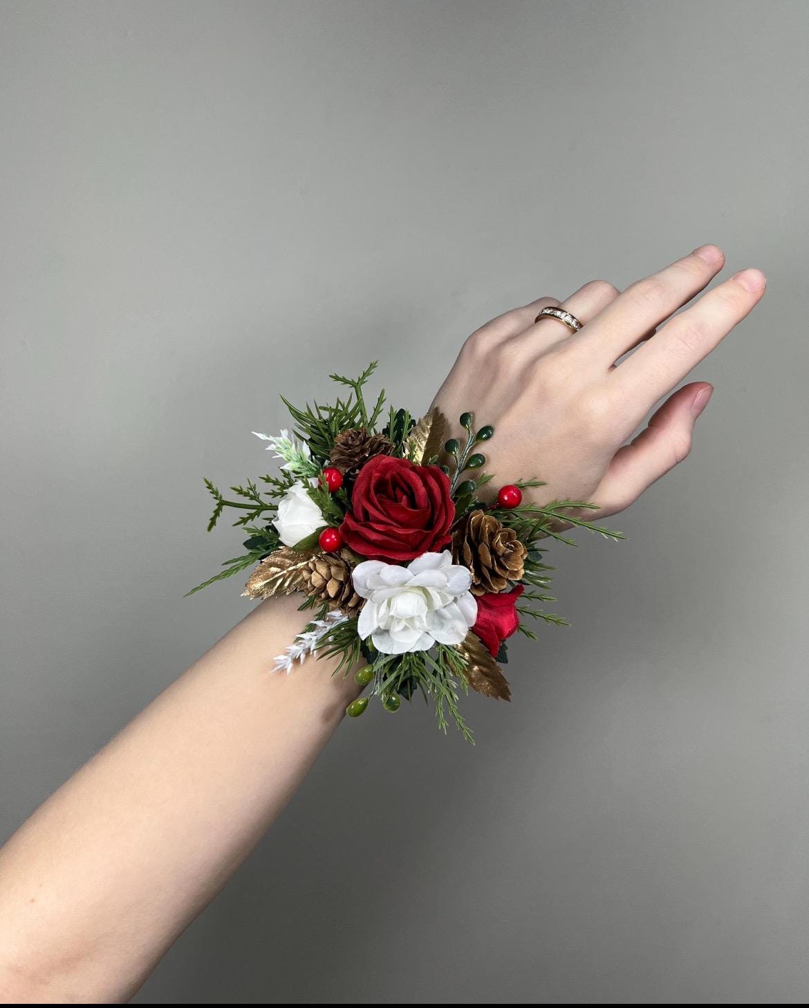 Flower Hair Comb Wedding White Christmas Head Piece Red Winter Hair Comb Bridal Wedding Hair Accessories Hair Comb Artificial Flower