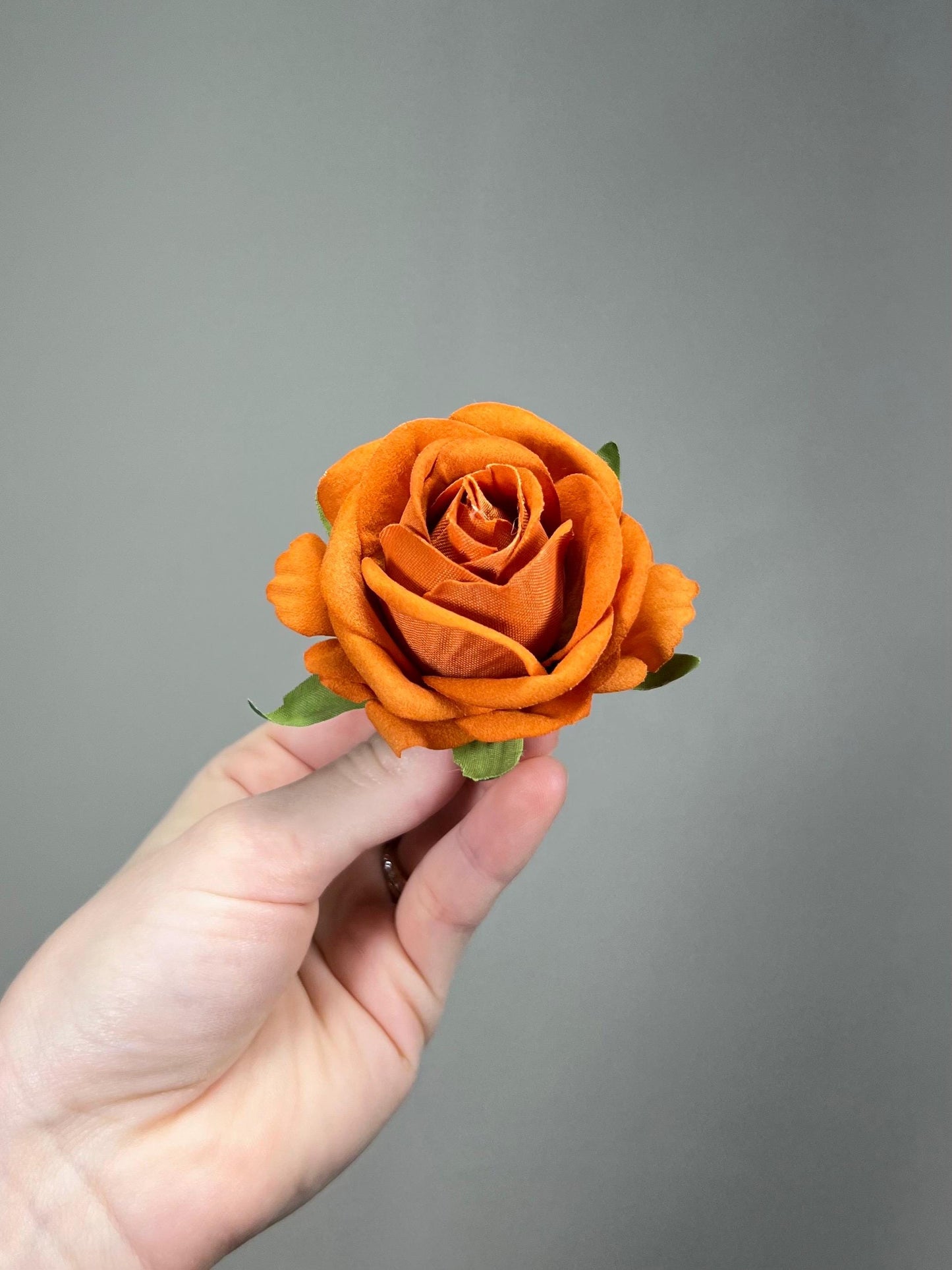 Burnt Orange Rose 2.5” Small Artificial Rust Flower Flower Head Terracotta DIY Supplies Craft Wedding Pumpkin Rose Silk Flowers Orange