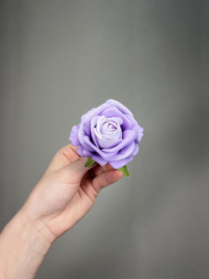 Lavender Rose 2.5” Small Artificial Light Purple Flower Head Pastel Purple DIY Bouquet Supplies Craft Wedding Lilac Silk Flowers