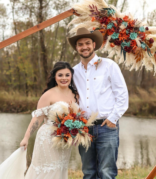Turquoise Burgundy Arch Arrangement Wedding Boho Burnt Orange Terracotta Pampas Grass Arbor Arrangement Teal Blue Rust Swag Backdrop Reddit