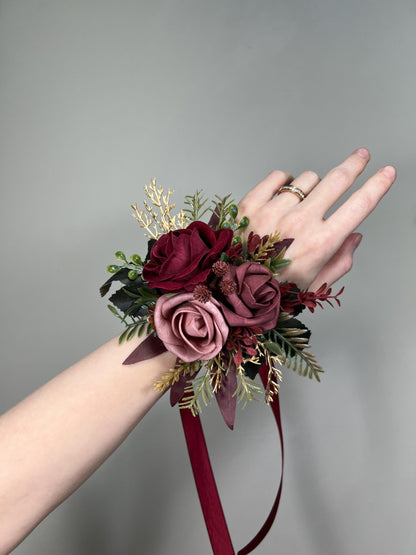 Burgundy Dusty Rose Pocket Boutonniere Wedding Blush Maroon Groom Square Boutonniere Gold Rustic Wine Red Artificial Flowers Reddit