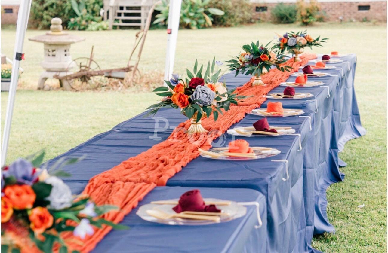 Burgundy Terracotta Arch Arrangement Wedding Rustic Burnt Orange Dusty Blue Arbor Arrangement Flowers Artificial Rust Maroon Eucalyptus