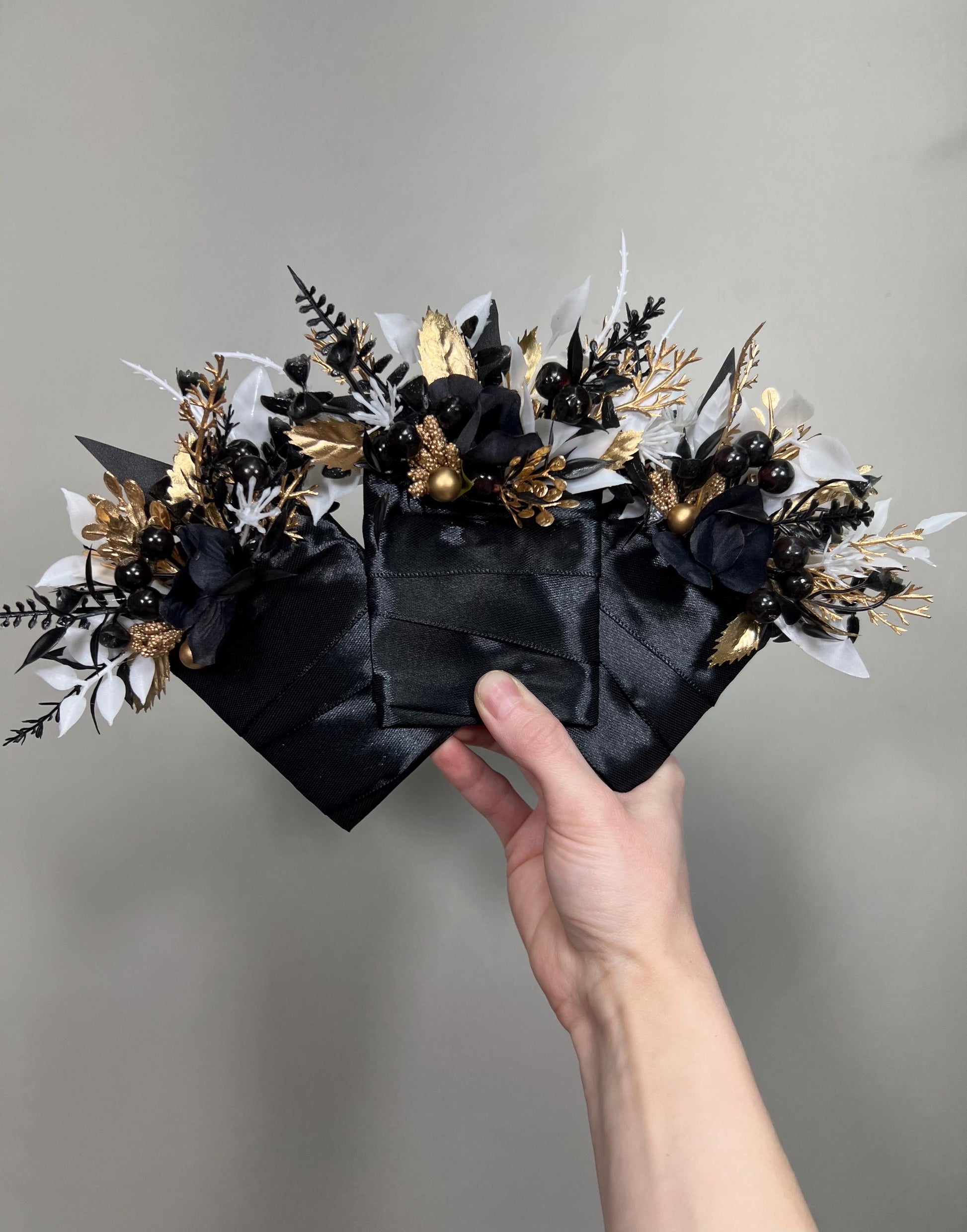 Black Gold White Pocket Boutonniere Wedding Groom Square Boutonnière Black Gothic Groomsmen Men Accessory Prom Artificial Flowers