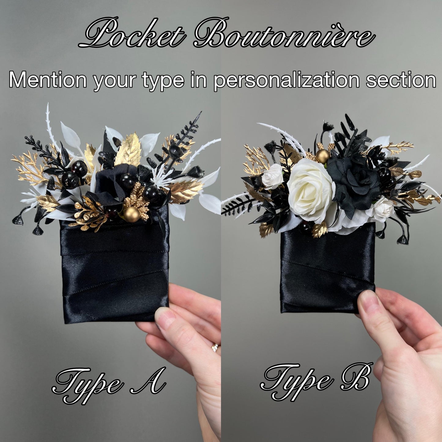 Black White Bouquet Wedding Bridal Gothic Bouquet Cascade Black Gold White Bridesmaids Cascading Bouquet Halloween Artificial Flowers