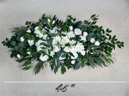 White Arch Arrangement Wedding Ivory Arbor Arrangement Eucalyptus Greenery Artificial Backdrop Flowers Baby Breath White Roses Peony Dahlia