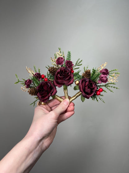 Burgundy Boutonnière Wedding Winter Groom Gold Groomsmen Maroon Boutonnière Christmas Holiday Pine Cones Rustic Artificial Flowers Reddit