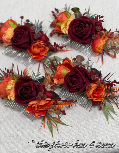 Burgundy Boutonnière Wedding Burnt Orange Wine Red Groom Boutonniere Terracotta Burgundy Groomsmen Boutonnières Fall Artificial Flower