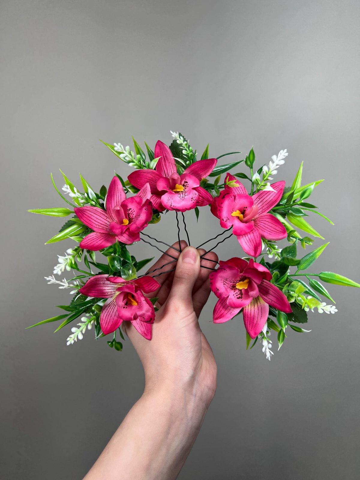 Hot Pink Hair Pin Orhcid Wedding Hair Accessories Tropical Beach Fuchsia Orhcid Bridal Bridesmaids Hair Pin Artiticial Flowers Reddit