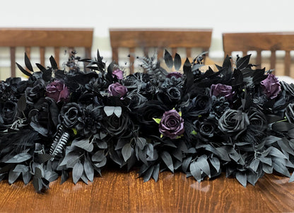 Corner Arch Arrangement Black Plum Wedding Gothic Arbor Arrangements Dark Purple Arch Corner Piece Black Artificial Flowers Decor Wedding