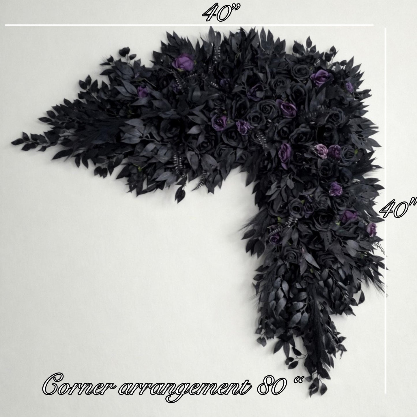 Corner Arch Arrangement Black Plum Wedding Gothic Arbor Arrangements Dark Purple Arch Corner Piece Black Artificial Flowers Decor Wedding