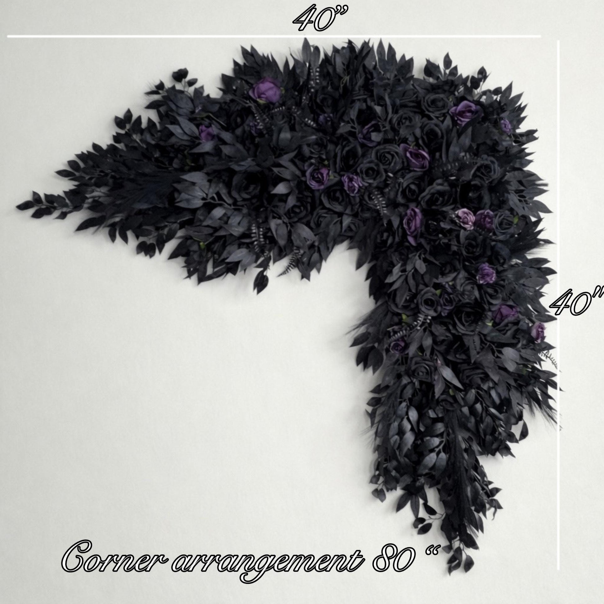 Corner Arch Arrangement Black Plum Wedding Gothic Arbor Arrangements Dark Purple Arch Corner Piece Black Artificial Flowers Decor Wedding