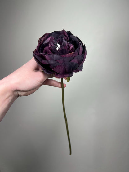 Plum Peony Artiricial Flowers Wedding Gothic Dark Purple Deep Head Peony Moody for Bouquet DIY Eggplant Flower Craft Supplies Floral