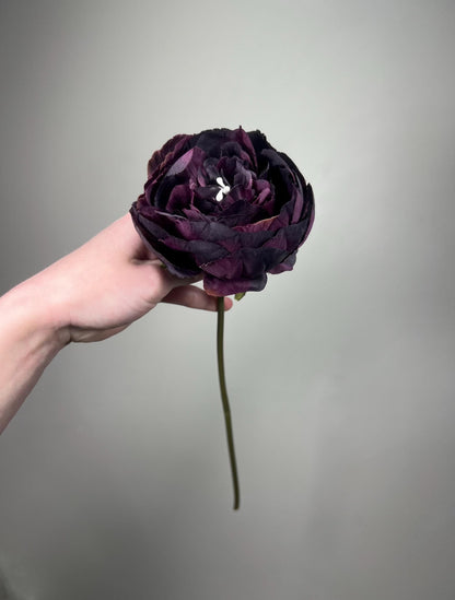 Plum Peony Artiricial Flowers Wedding Gothic Dark Purple Deep Head Peony Moody for Bouquet DIY Eggplant Flower Craft Supplies Floral