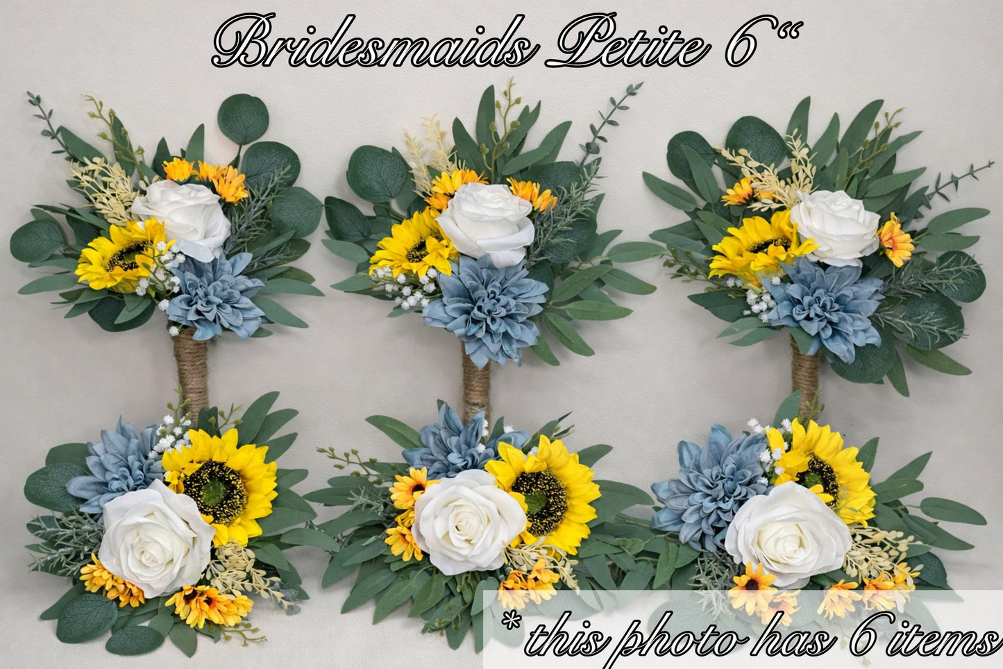 Sunflower Dusty Blue Bouquet Wedding Cascading Sunflower Bridal Bouquet Dusty Blue Cascade Bridesmaids Bouquet Yellow Sunflowers Blue Reddit