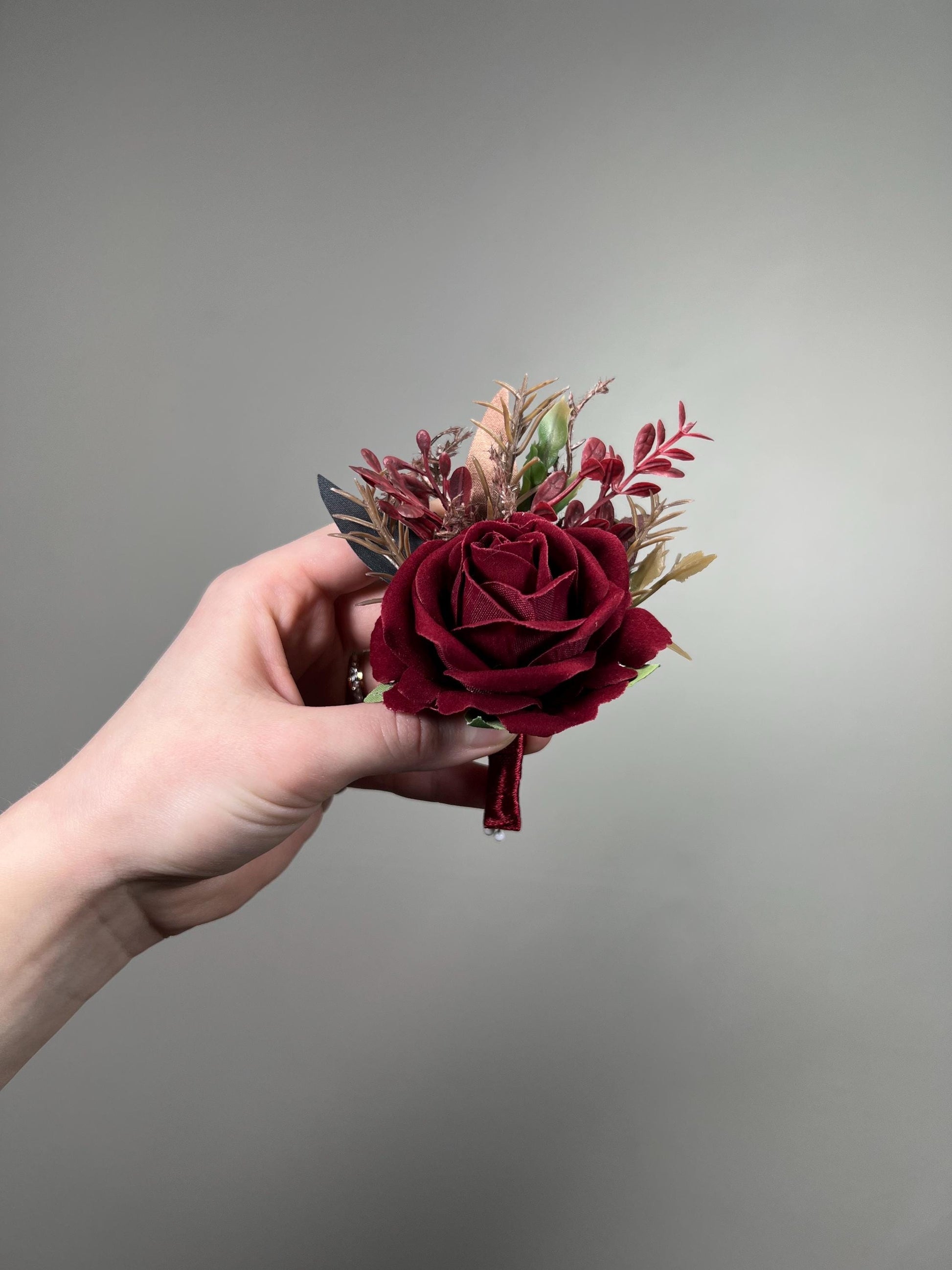 Burgundy Teal Bouquet Wedding Bridal Wine Red Rustic Rose Gold Teal Blue Bouquet Maroon Bridesmaids Copper Artificial Flowers