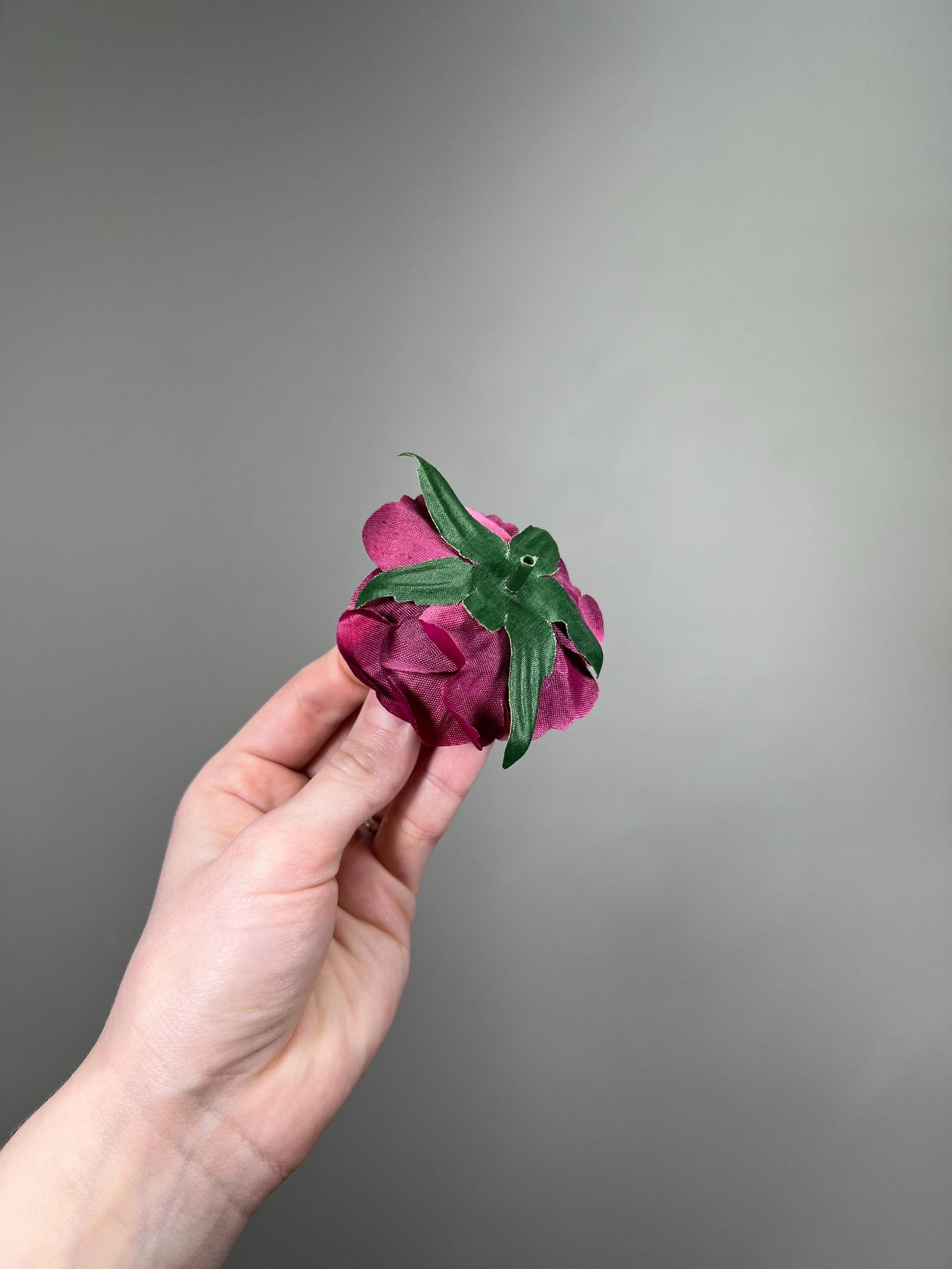 Fuchsia Rose 2.5” Small Artificial Magenta Flower Heads Dark Pink Hot DIY Supplies Craft Bouquet Wedding Raspberry Pink Silk Flowers Faux