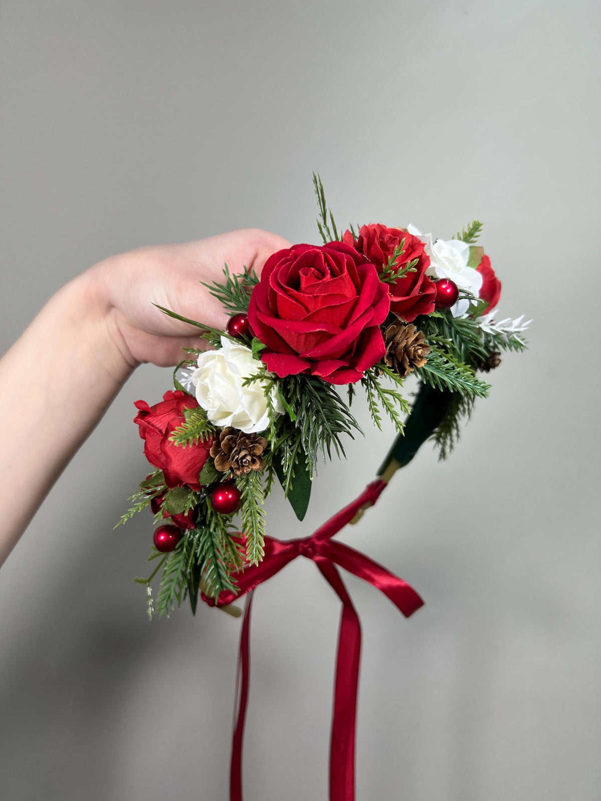 Wedding Flower Crown Red Christmas Crown Wedding Floral Headband Flower White Adult Crown Flower Girl Wreath Winter Hair Accessories Reddit