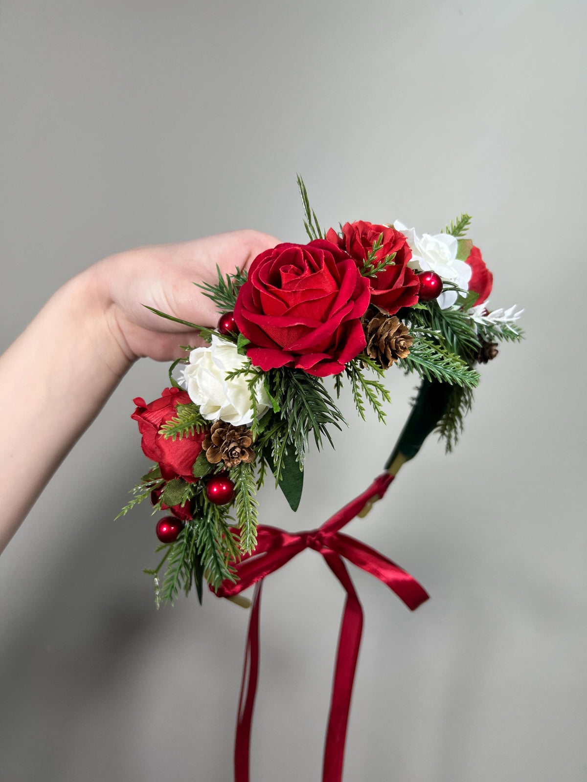 Wedding Flower Crown Red Christmas Crown Wedding Floral Headband Flower White Adult Crown Flower Girl Wreath Winter Hair Accessories Reddit