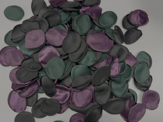 Black Purple Green Petals Silk Flower Wedding Gothic Plum Emerald Green Black Rose Petals Ceremony Decor Dark Green Hunter Petals