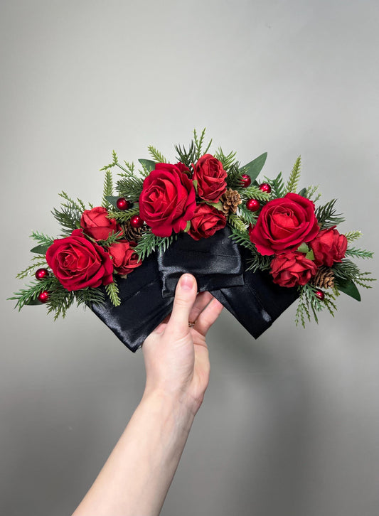 Christmas Pocket Boutonniere Red Wedding Christmas Boutonnière Square Groom Boutonniere Red Winter Pine Cone Groomsmen Artificial Flower