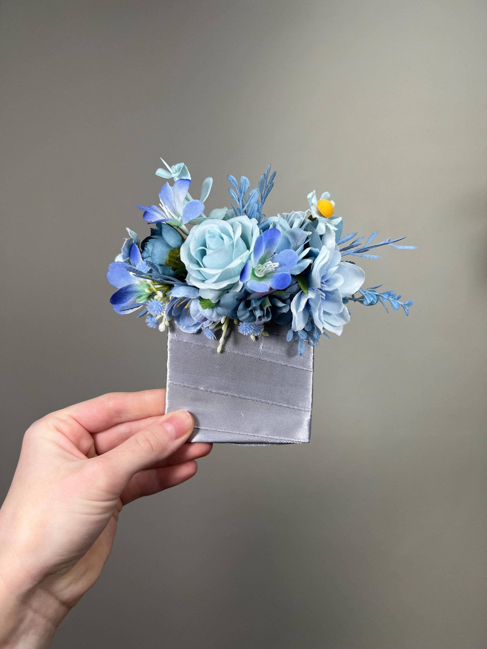 Multicolor Pocket Boutonniere Wedding Groom Square Boutonnière Mixed Color Assorted Floral Groomsmen Boutonnière Color Variety Artificial