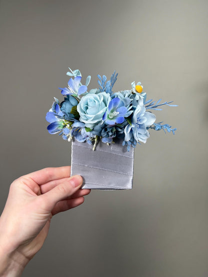 Multicolor Pocket Boutonniere Wedding Groom Square Boutonnière Mixed Color Assorted Floral Groomsmen Boutonnière Color Variety Artificial