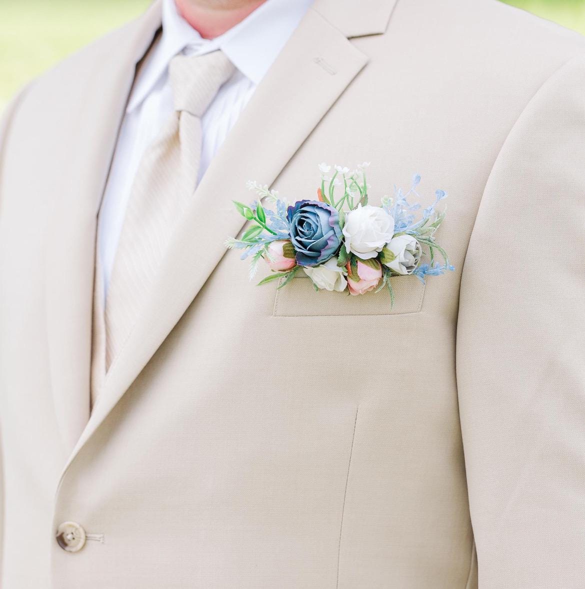 Custom Prom Set Corsage and Boutonniere Made to Match Your Dress