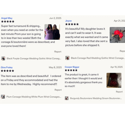 Custom Prom Set Corsage and Boutonniere Made to Match Your Dress