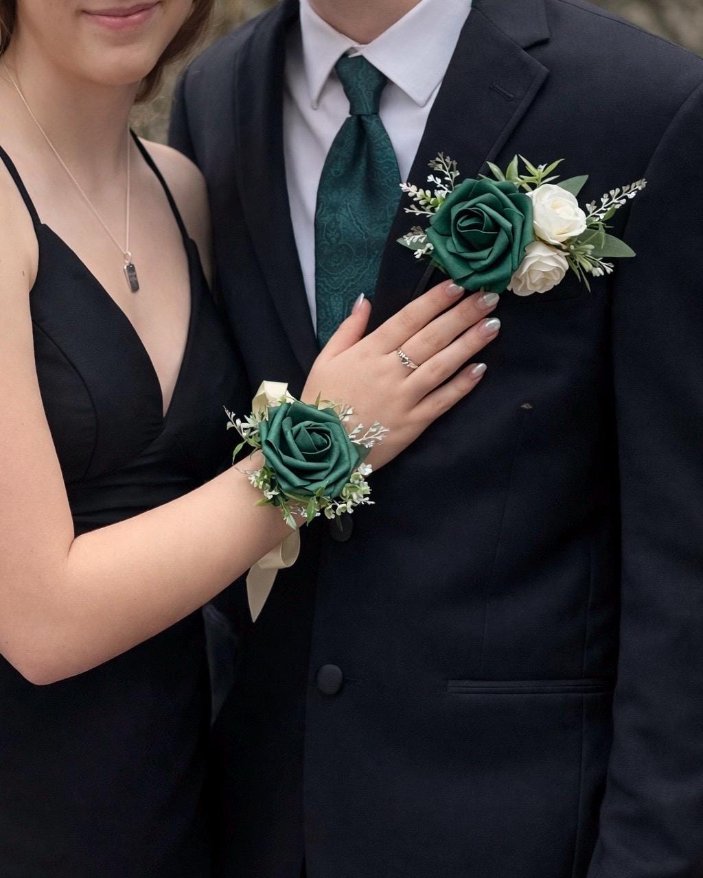 Custom Prom Set Corsage and Boutonniere Made to Match Your Dress