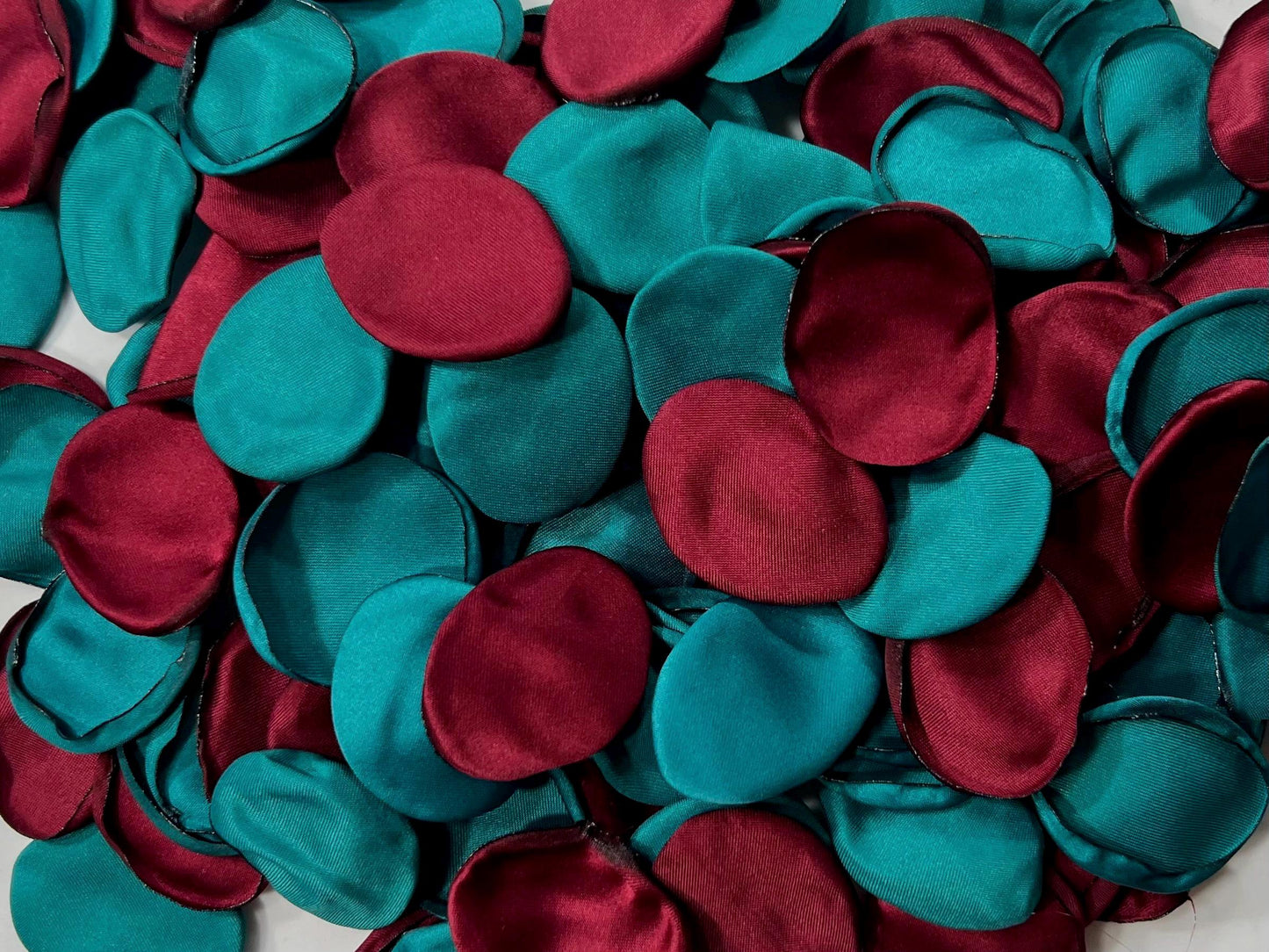 Teal Burgundy Petals Wedding Petals Teal Flower Girl Petals Burgundy Teal Wedding Aisle Decor Flower Petals Teal Ceremony Decor Confetti