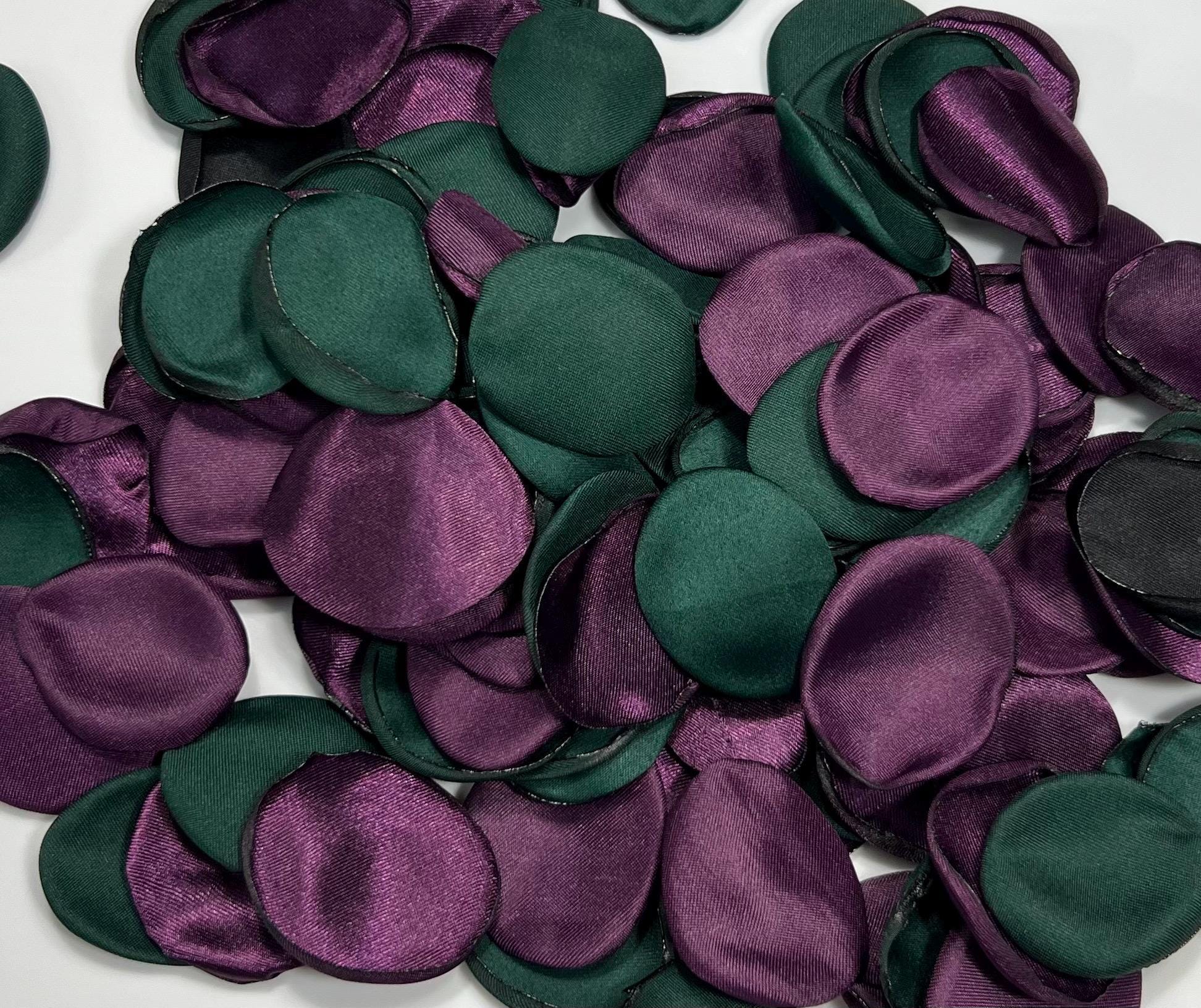 Black Purple Green Petals Silk Flower Wedding Gothic Plum Emerald Green Black Rose Petals Ceremony Decor Dark Green Hunter Petals