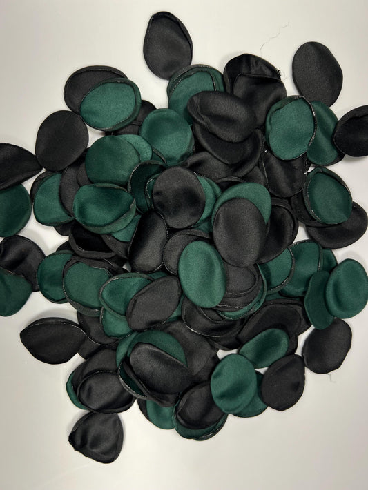 Black Dark Green Petals Silk Flower Wedding Gothic Emerald Green Black Rose Petals Ceremony Decor Dark Green Hunter Petals Aisle Decor
