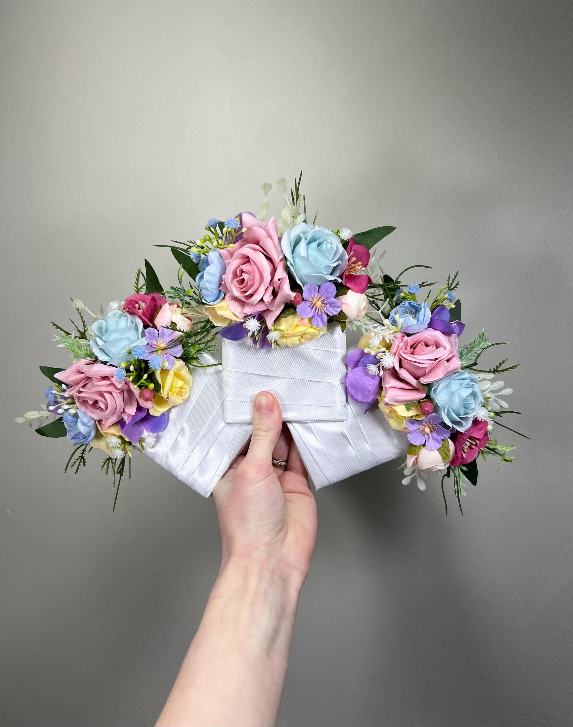 Multicolor Pocket Boutonnière Wedding Wild Flowers Groom Pastel Square Boutonnière Pink Blue Yellow Groomsmen Purple Artificial Flowers