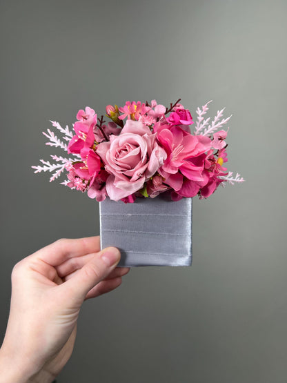 Multicolor Pocket Boutonniere Wedding Groom Square Boutonnière Mixed Color Assorted Floral Groomsmen Boutonnière Color Variety Artificial